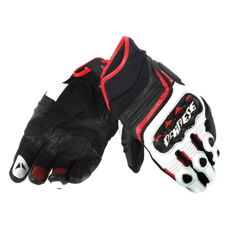 Dainese Къси Мото Ръкавици Carbon D1 Short (Black/White/Red)