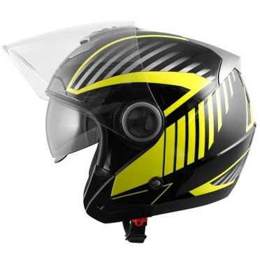 A-Pro Каска за мотор Openline (Black/Fluo Yellow) (Open Face)