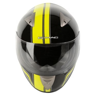 G-Mac Каска за Мотор Pilot - Интегрална (черно/жълто)