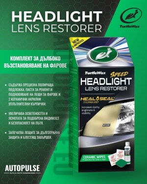 Комплект за възстановяване на фарове Turtle Wax Speed Headlight Lens Restorer Kit