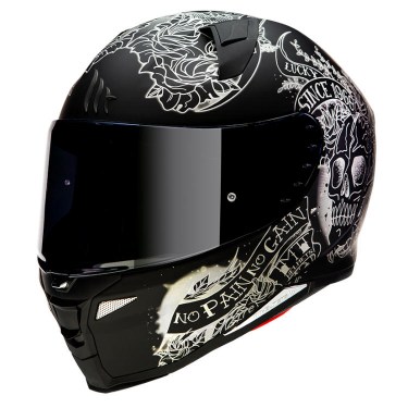 Каска за Мотор MT Helmets Revenge 2 Skull & Roses A1 Matt Black