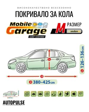 Покривало Kegel Mobile Garage M за Седан (380-425 см) Сиво