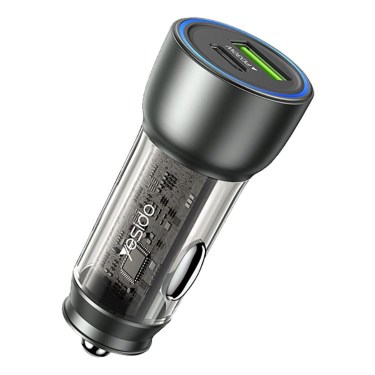 Зарядно устройство за кола YESIDO Y49 30W с 1xUSB-A и 1xUSB-C порт, 12V-24V