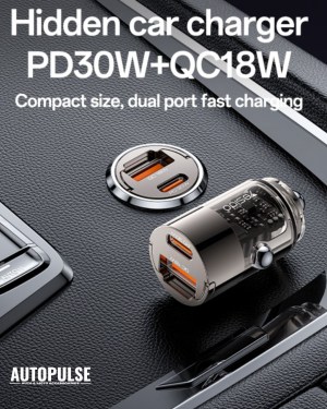 Зарядно за Кола YESIDO Y68 30W USB-C PD & USB-A QC3.0